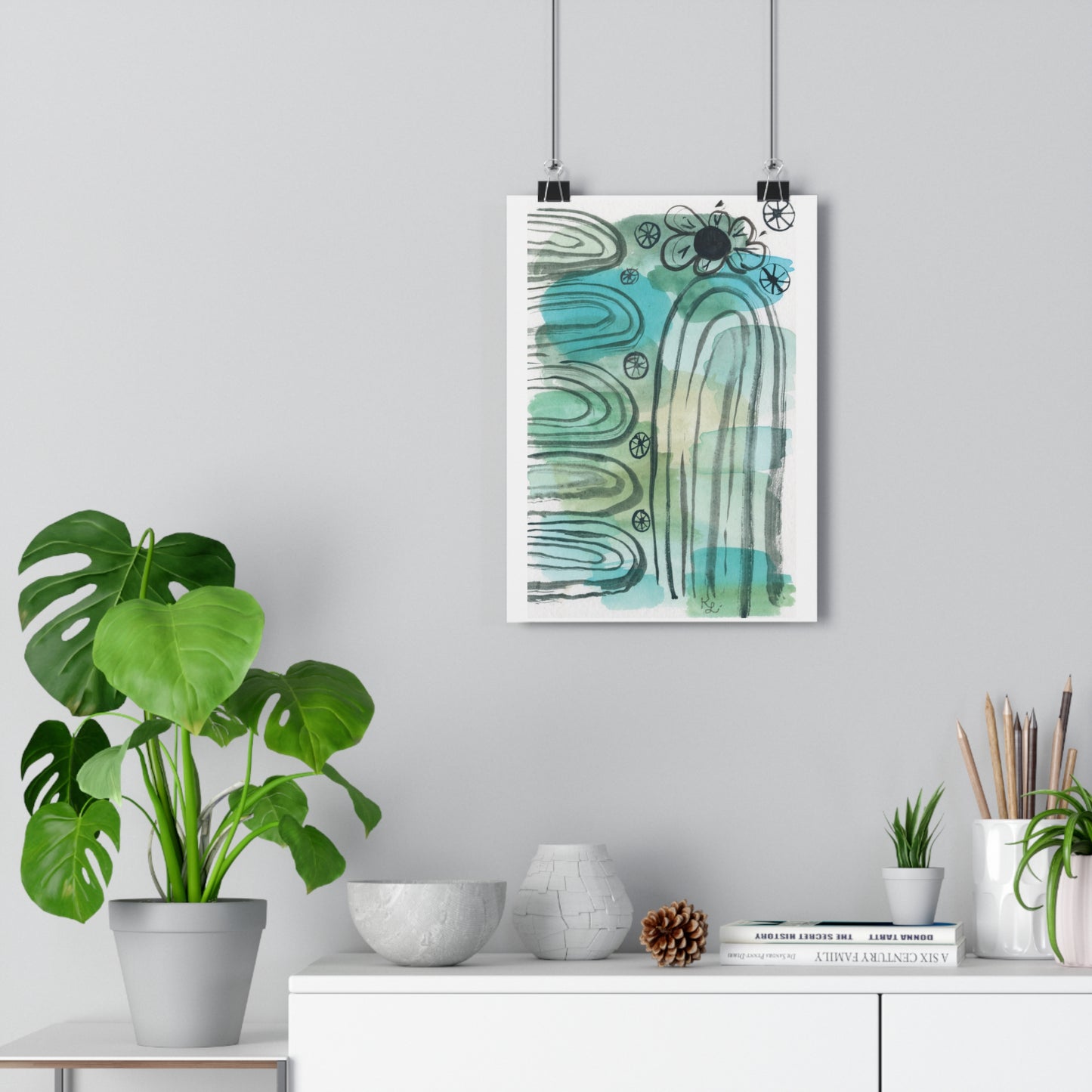 Abstract Watercolor Rainbow Giclée Art Print