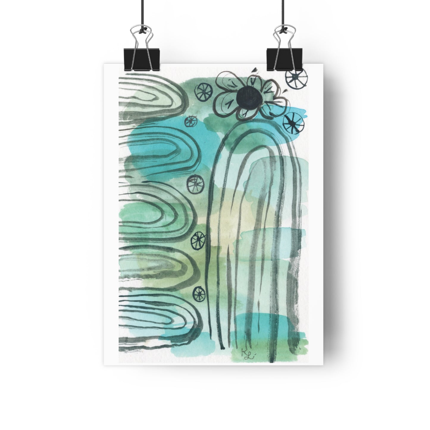 Abstract Watercolor Rainbow Giclée Art Print