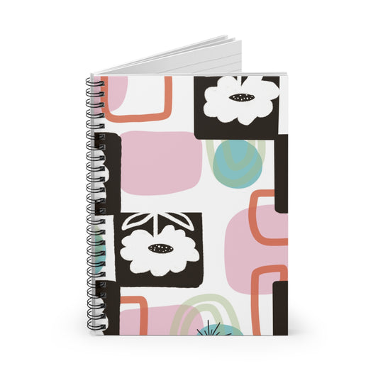 Abstract Floral Spiral Notebook